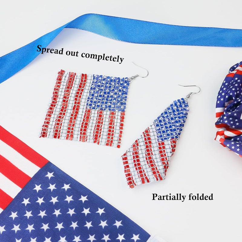DAYANEY 4th of July Earrings Patriotic Earrings, Red White and Blue Earings for Women and Girls American USA Flag Jewelry as Fourth of July Accessories for Independence Day Outfit Gifts - Image 4